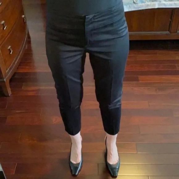 Ricki’s Slim Fit Ankle Slit Cropped Pants Cotton Sateen Black Size 0 - Picture 12 of 16